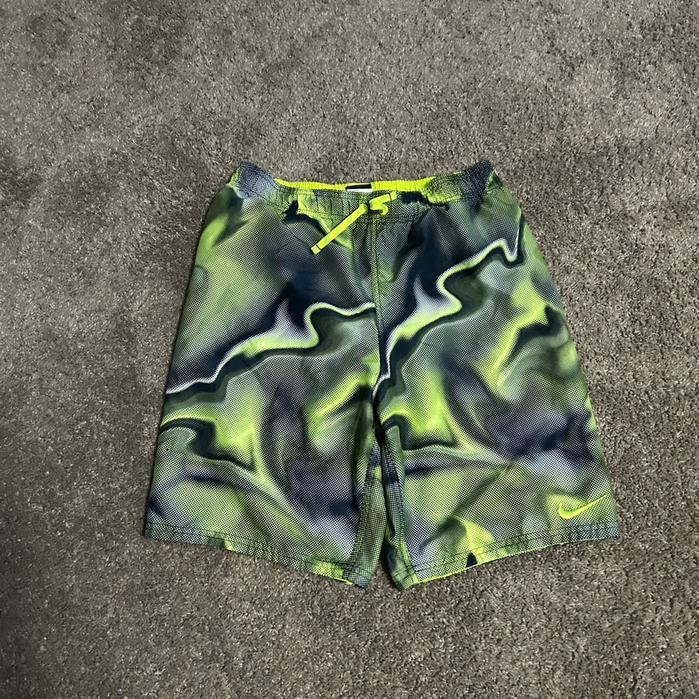 Nike boys Green and Blue Swim Shorts